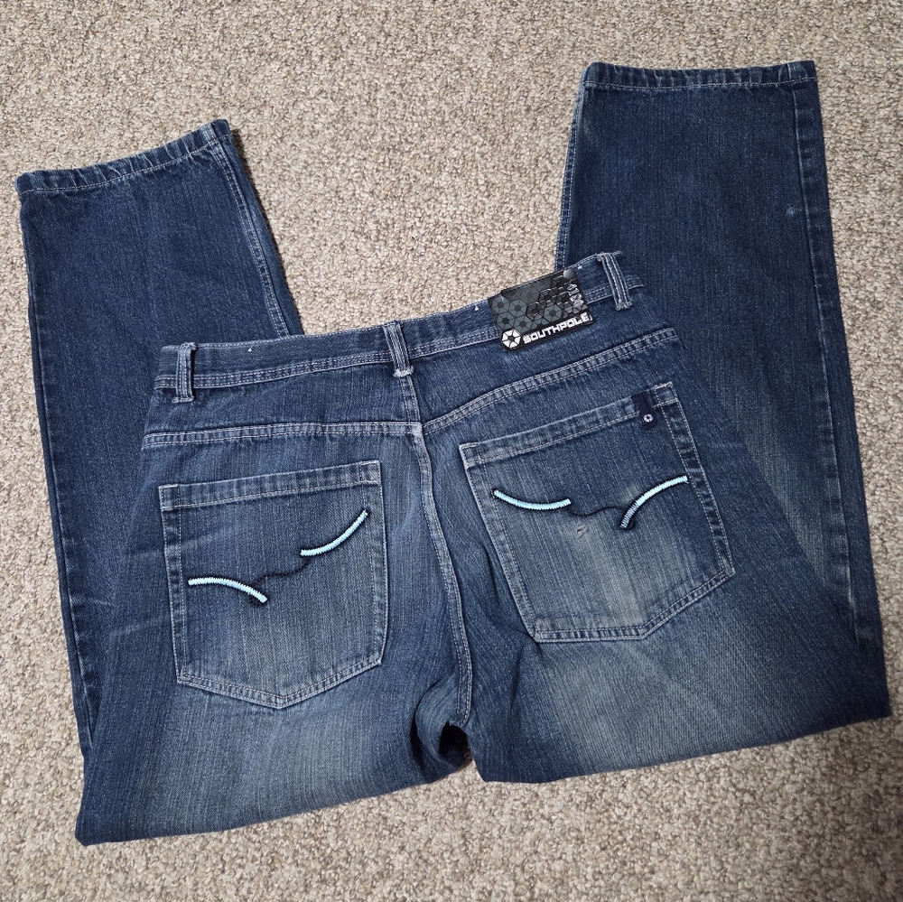 Southpole Y2K Jeans 37x31 Baggy Loose Fit Blue‎ Jeans
